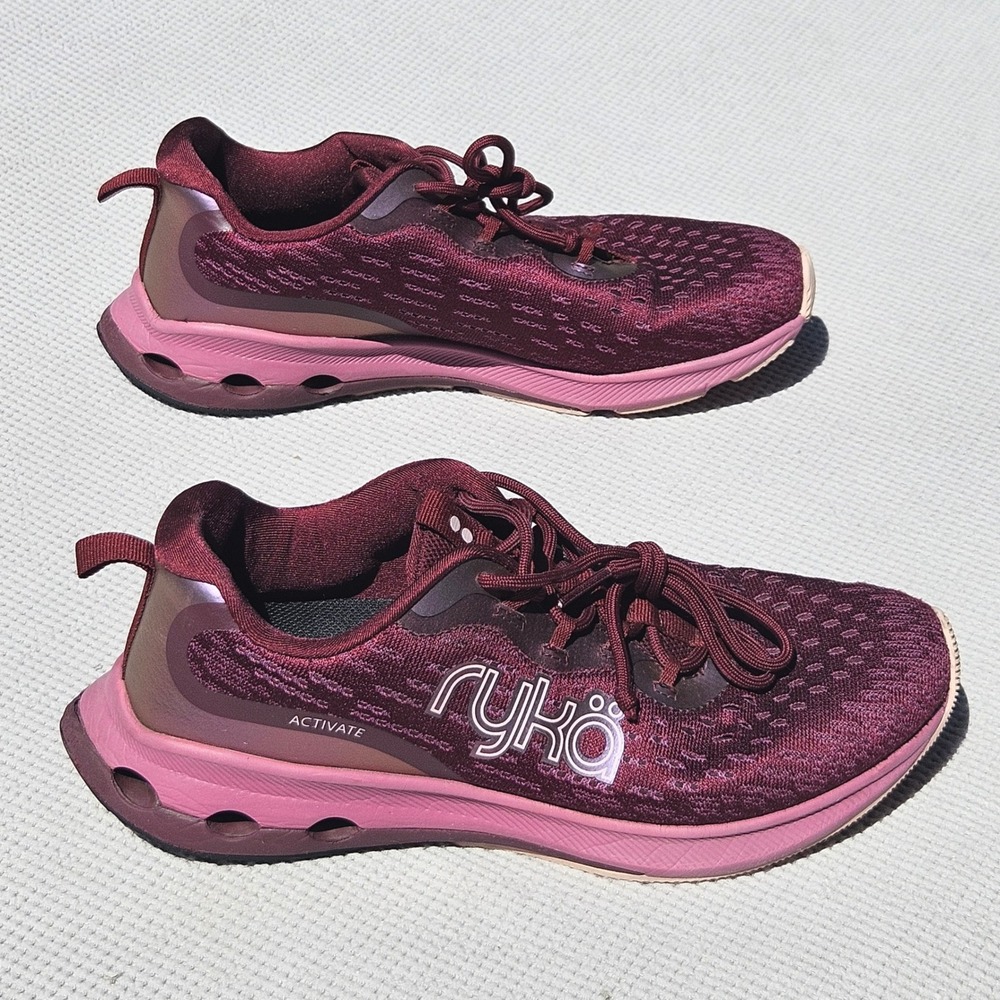 Ryka Activate Women‎ 8.5W Burgundy Pink RE-ZORB LITE Walking Shoes AS IS